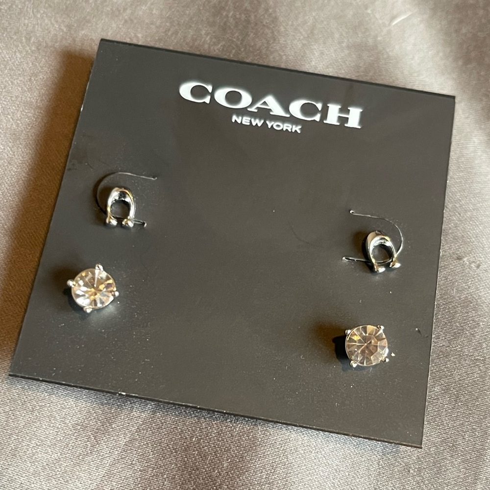 Coach Signature C Stud Earrings Set - Picture 2 of 6